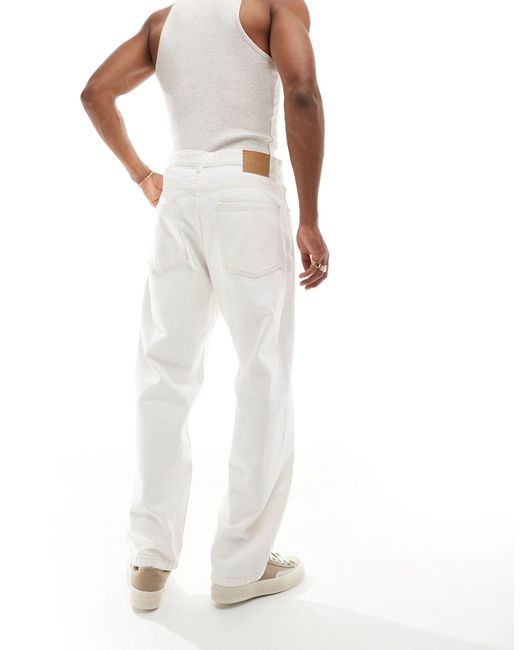 Bershka White baggy Fit Jeans for men