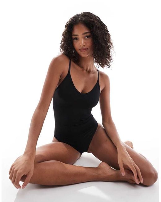 Spanx Black Sculpt Seamless Power Thong Bodysuit