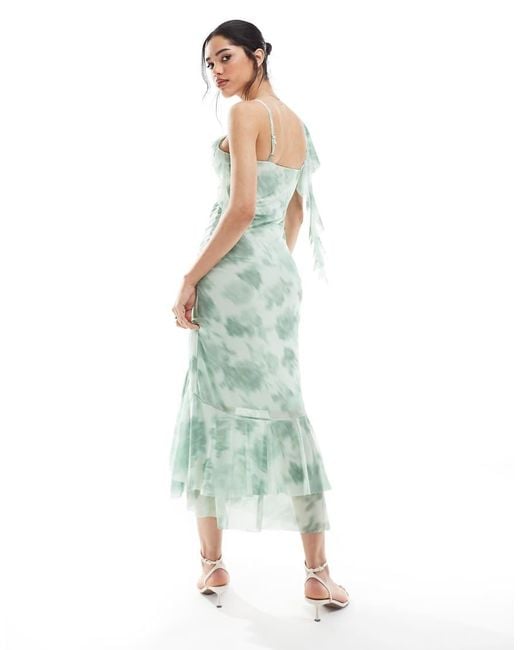 New Look Green Asymmetric Midi Dress