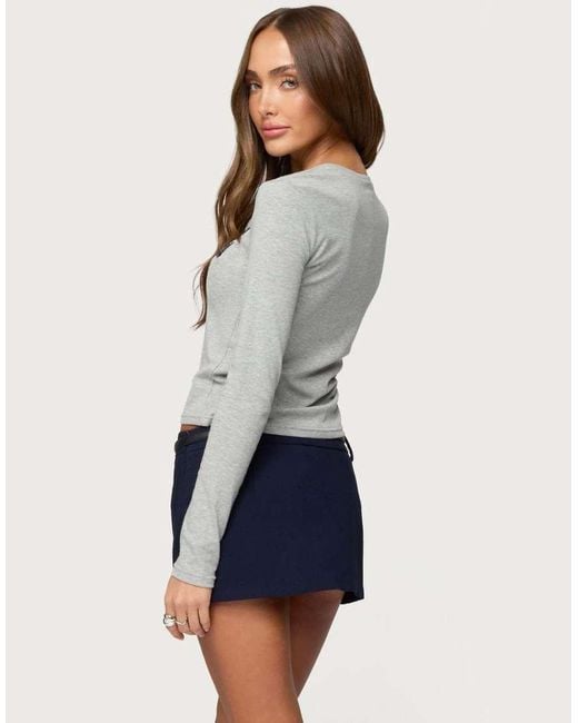 Edikted Blue La Girl Long Sleeve T Shirt