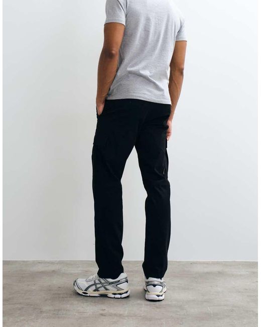Jack & Jones Black Straight Cargo Trousers for men