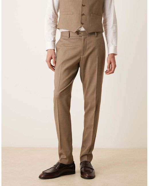 ASOS Natural Skinny Suit Trousers for men