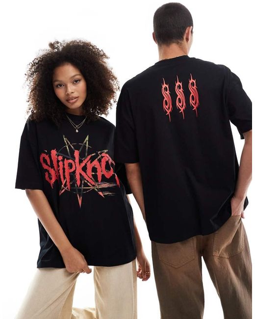 ASOS Blue Unisex Oversized License T-shirt With Slipknot Prints