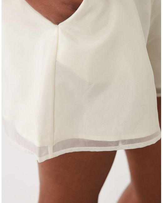 ASOS Natural Sheer High Waisted Shorts