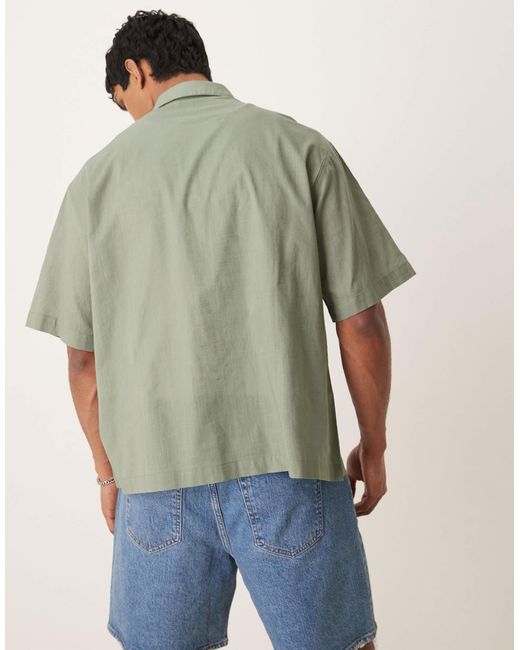 ASOS – kastiges oversize-hemd in Green für Herren