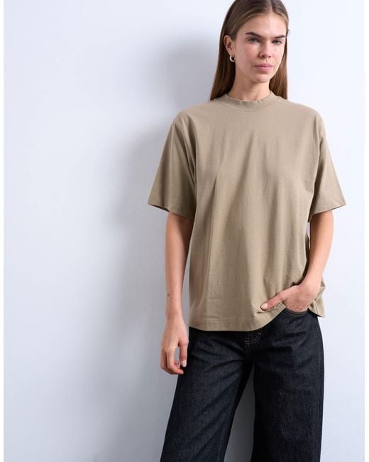 TOPSHOP Gray Premium Basic Short Sleeve Tee