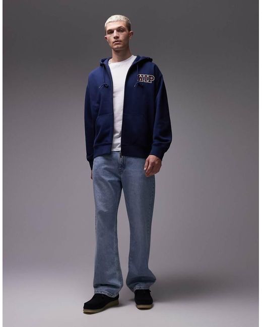 Carhartt Blue Mini Wip Zip Through Hoodie for men