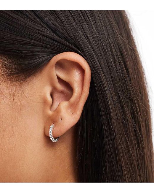 Kingsley Ryan Black Sterling 12Mm Crystal Hoop Earrings