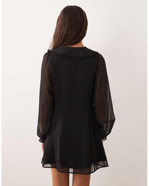 Miss Selfridge Black Button Up Mini With Collar