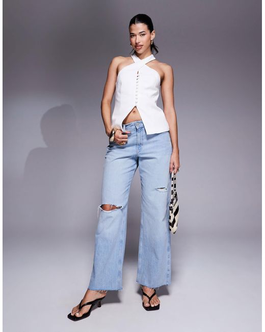 River Island Blue – neckholder-weste