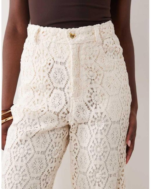 ASOS Natural Crochet Lace Trouser