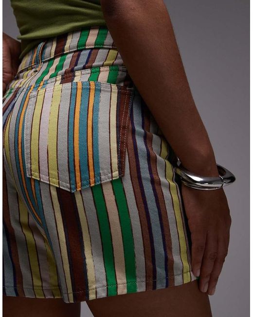 Pantalones Cortos Vaqueros A Rayas Editor De TOPSHOP de color Gray