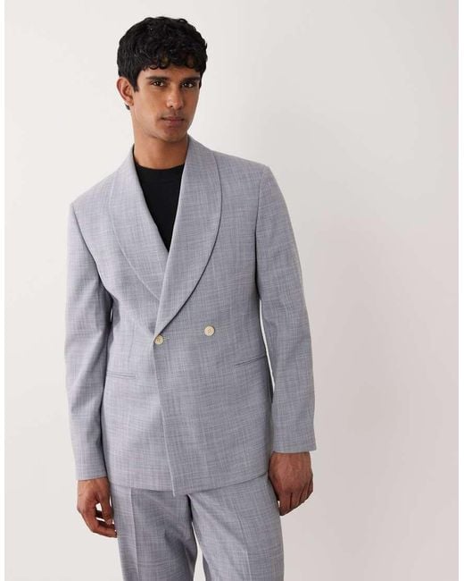ASOS Gray Linen Look Regular Suit Jacket for men