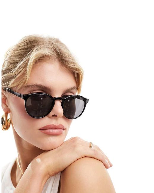 Weekday White Spy Round Sunglasses