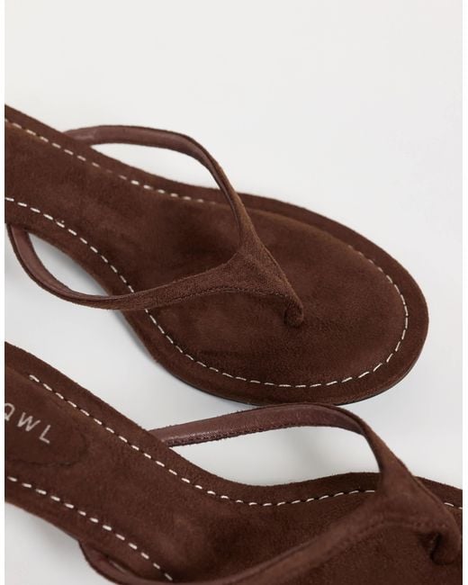 SEQWL Natural Capri Heeled Thong Sandals