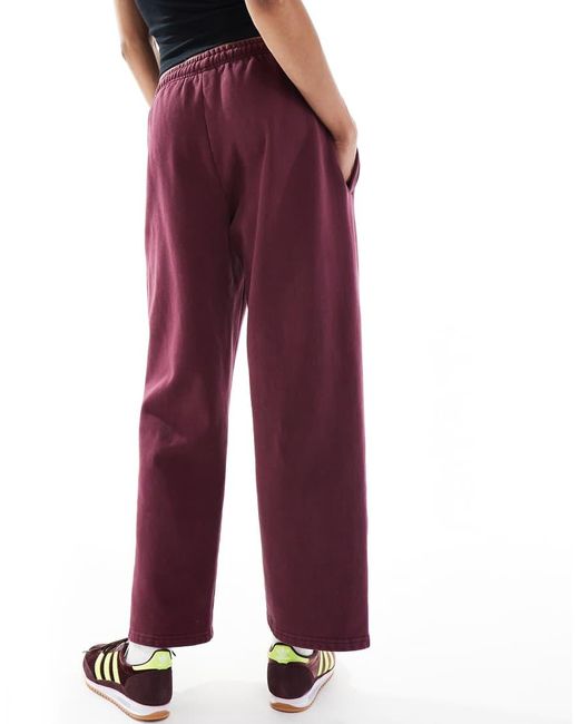 Joggers Burdeos De Pernera Recta Y Corte Ancho Con Logo De Felpa Cepillada De (Parte De Un Conjunto)-Rojo Santa Cruz de color Red