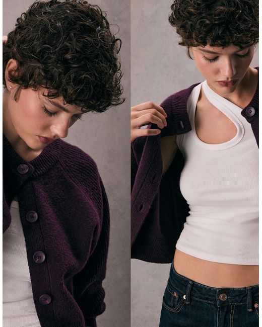 Stradivarius Black – strickjacke