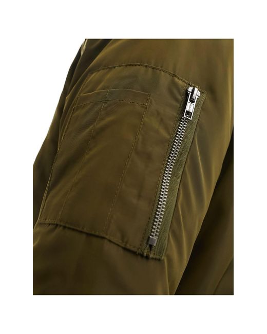 Le Breve Tall Bomber Jacket With Hood in Green for Men | Lyst