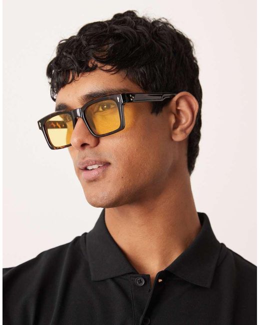 ASOS Black Square Sunglasses for men