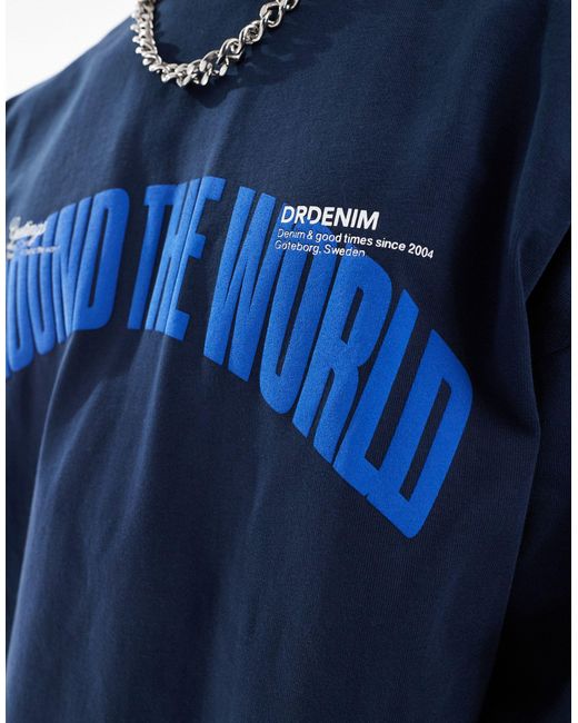 Dr. Denim – curtis – oversize-t-shirt in Blue für Herren