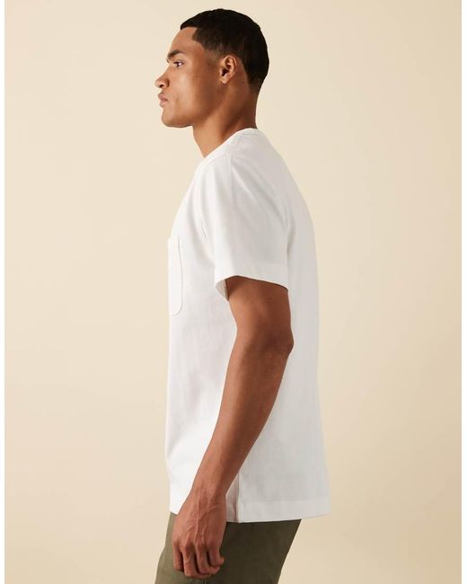 Wrangler White Casey Jones Workwear Pocket T-shirt for men