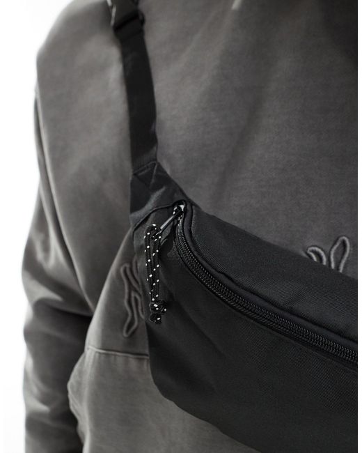 ASOS Gray Cross Body Bum Bag With Contrast Puller for men