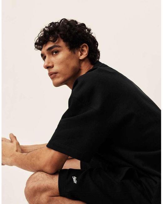 Pull&Bear Bermuda Joggingbroek Met Logo in het Black voor heren