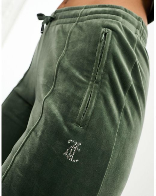 Juicy Couture Green Velour Straight Leg joggers Co-ord