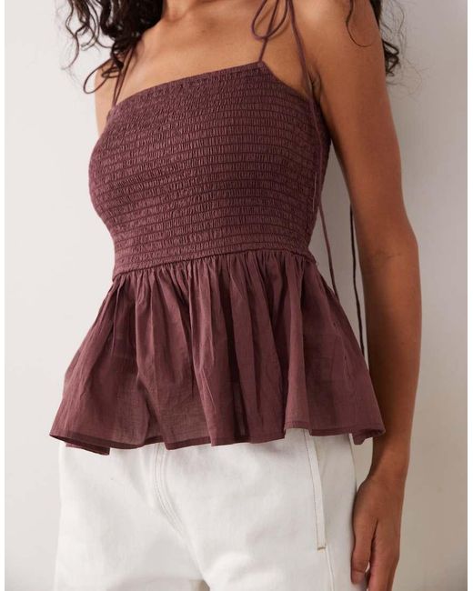 ASOS Shirred Detail Peplum Cami