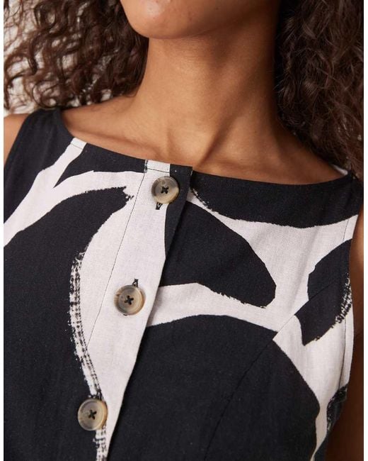 ASOS White Slash Neck Button Down Vest Maxi Sundress