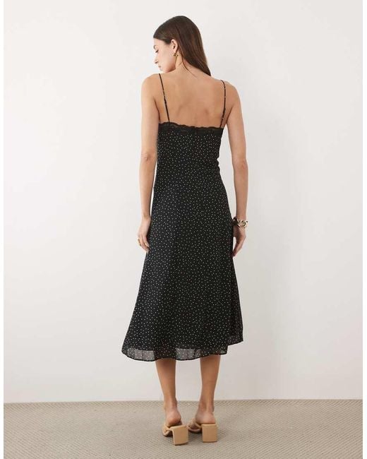 Mango Natural Strappy Midi Dress With Thigh Slit