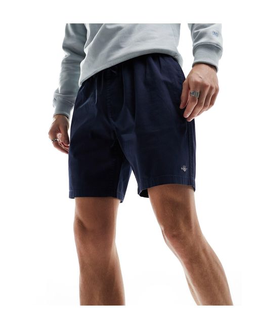 Gant Blue Drawstring Logo Stretch Cotton Shorts for men
