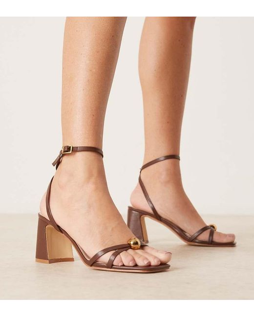 Raid Wide Fit Natural Devena Block Heeled Sandals
