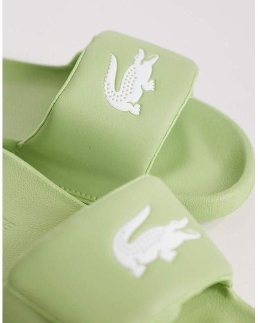 Lacoste Green Serve 0.0 Velcro Strap Logo Sliders
