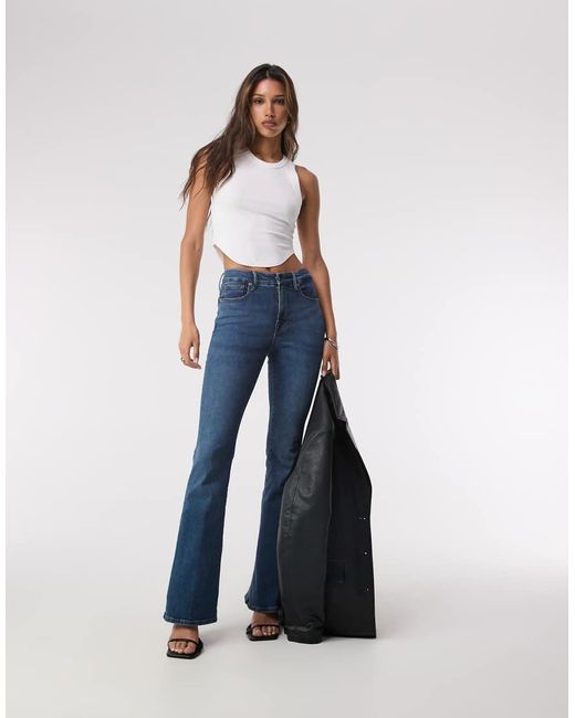 GOOD AMERICAN Blue Good Legs Flare Jeans