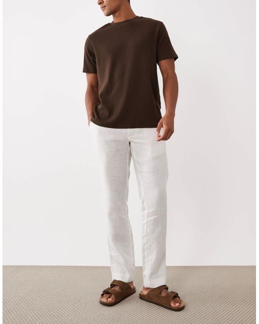 Mango White Linen Trouser for men