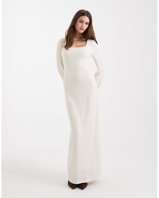 4th & Reckless White – geripptes jersey-maxikleid