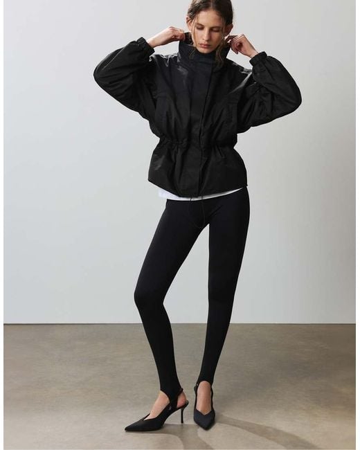 Pull&Bear Black Drawstring Waist Jacket