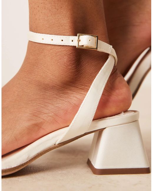 ASOS Natural Honeydew Mid Block Heeled Sandals