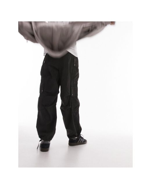 Pantalones cargo lavado Topman de hombre de color Black