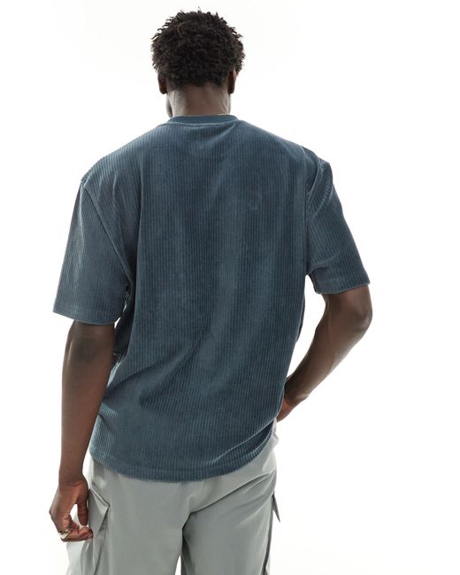 T-shirt oversize en velours côtelé - foncé ASOS pour homme en coloris Blue