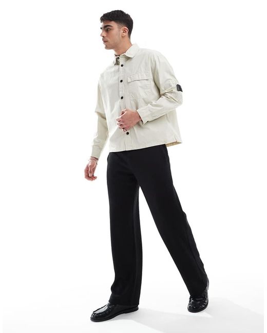 River Island White Tech Overshirt for men