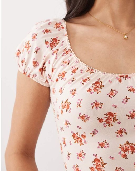 Miss Selfridge Multicolor Milkmaid Top
