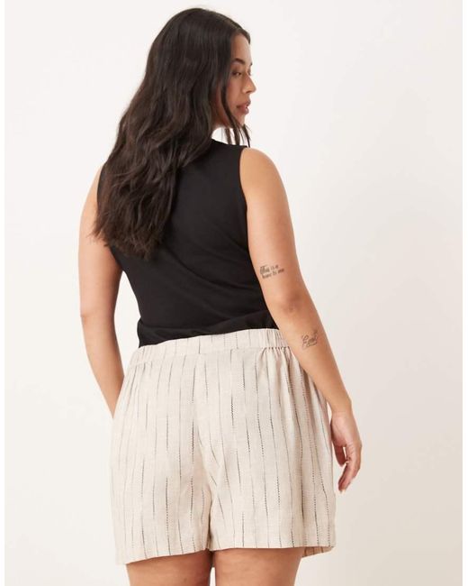 ASOS Multicolor Asos Design Curve Linen Relaxed Dad Shorts
