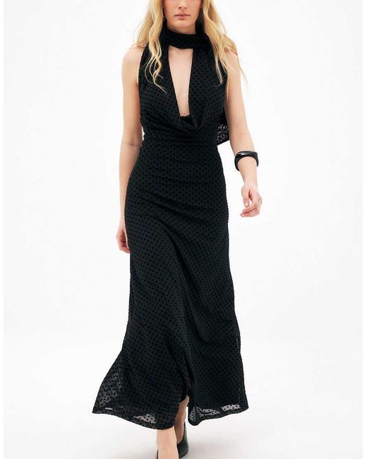 NA-KD Black Halterneck Maxi Dress