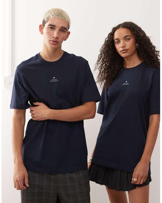 Adidas Originals Blue Micro Logo Graphic T-shirt