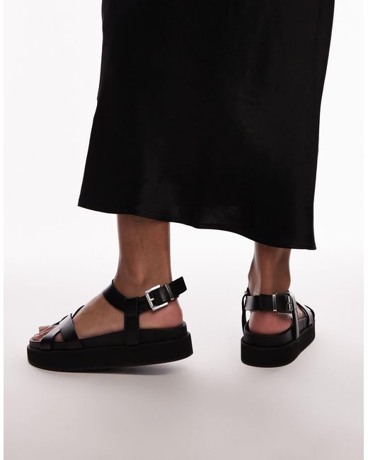 TOPSHOP Black – jaya – riemchensandalen aus hochwertigem leder