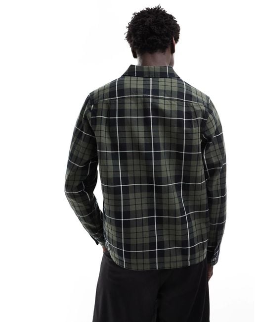 Fred Perry – karierte hemdjacke in Black für Herren