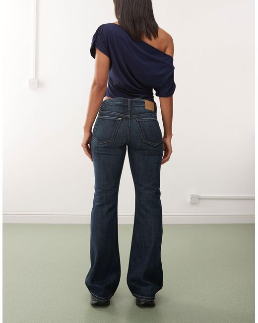 Weekday Blue Nova Low Waist Slim Fit Bootcut Jeans