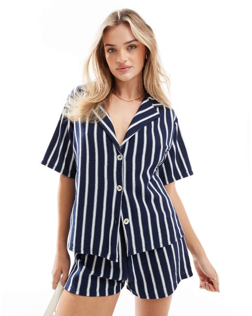 ASOS Blue Oversized Shirt Co-ord